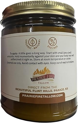 Miniatura 4 de Prairie Fire Candles Bálsamo de ternera - 8 oz - Alimentado con pasto orgánico - Mantequilla corporal - Cuidado de la piel hidratante Incienso - 8 oz