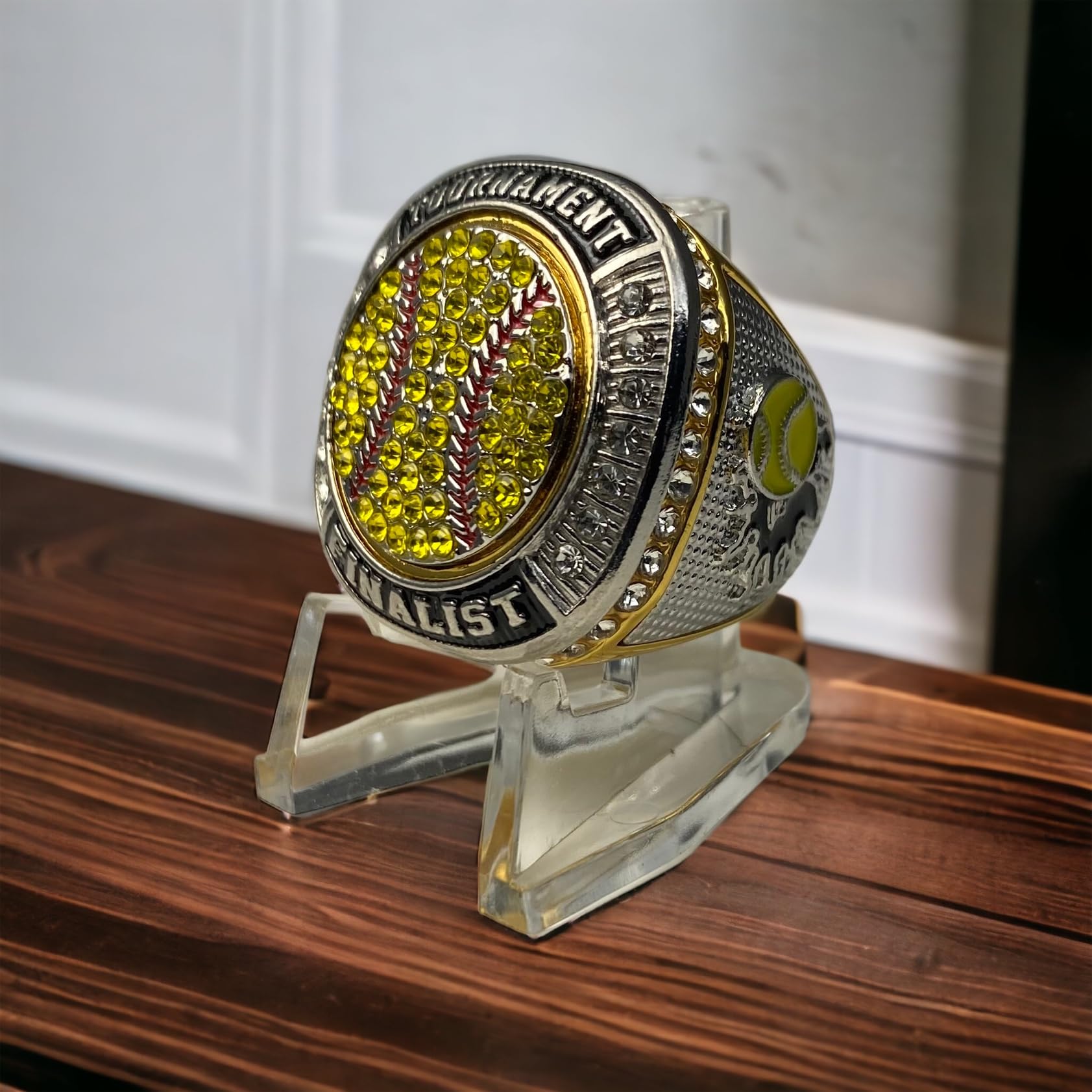 Legacy Rings 1 or 12 Pack Softball Baseball Championship Trophy Ring Tournament Champions or Finalists Gold-Tone Yellow (12, Finalist Gold, 10)