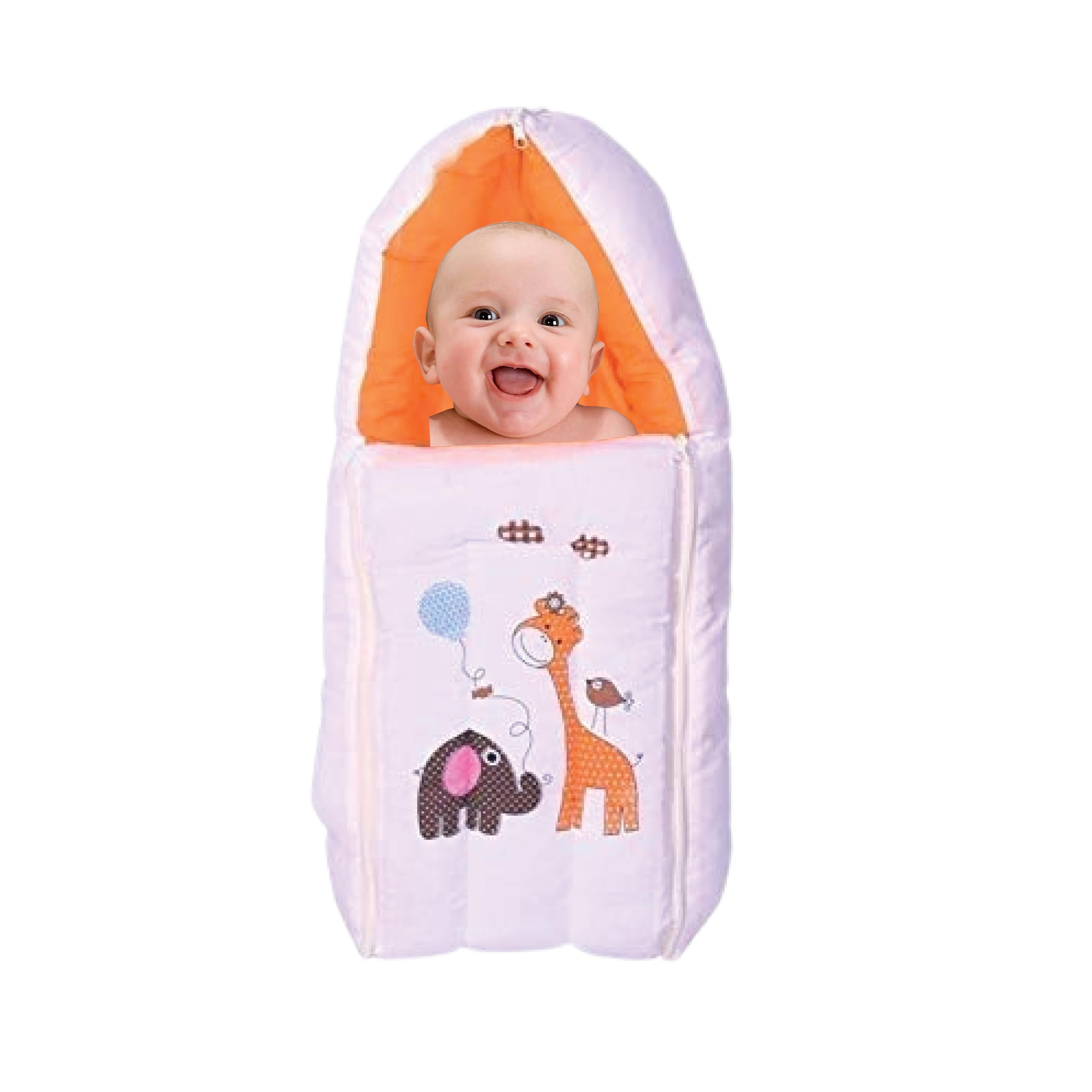 Toddylon Baby Sleeping Bags New Born Baby Bed | Bedding Set | Carry Bed | Portable Bassinet | Carrier | Holder | Mattress | Infants Boys Girl (0-6 Months) Orange