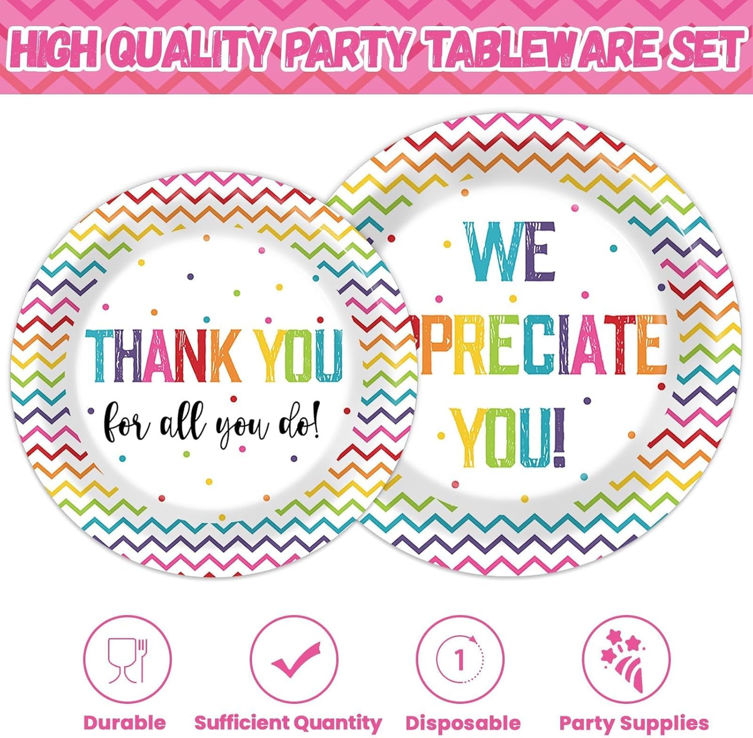 200pcs Thank You Plates Napkins We Appreciate You Party Tableware Set Teacher Appreciation Dinnerware Be Thankful to Teacher Mother Doctor Paper Plates for Congrat Graduate Decor Supplies Serve 50