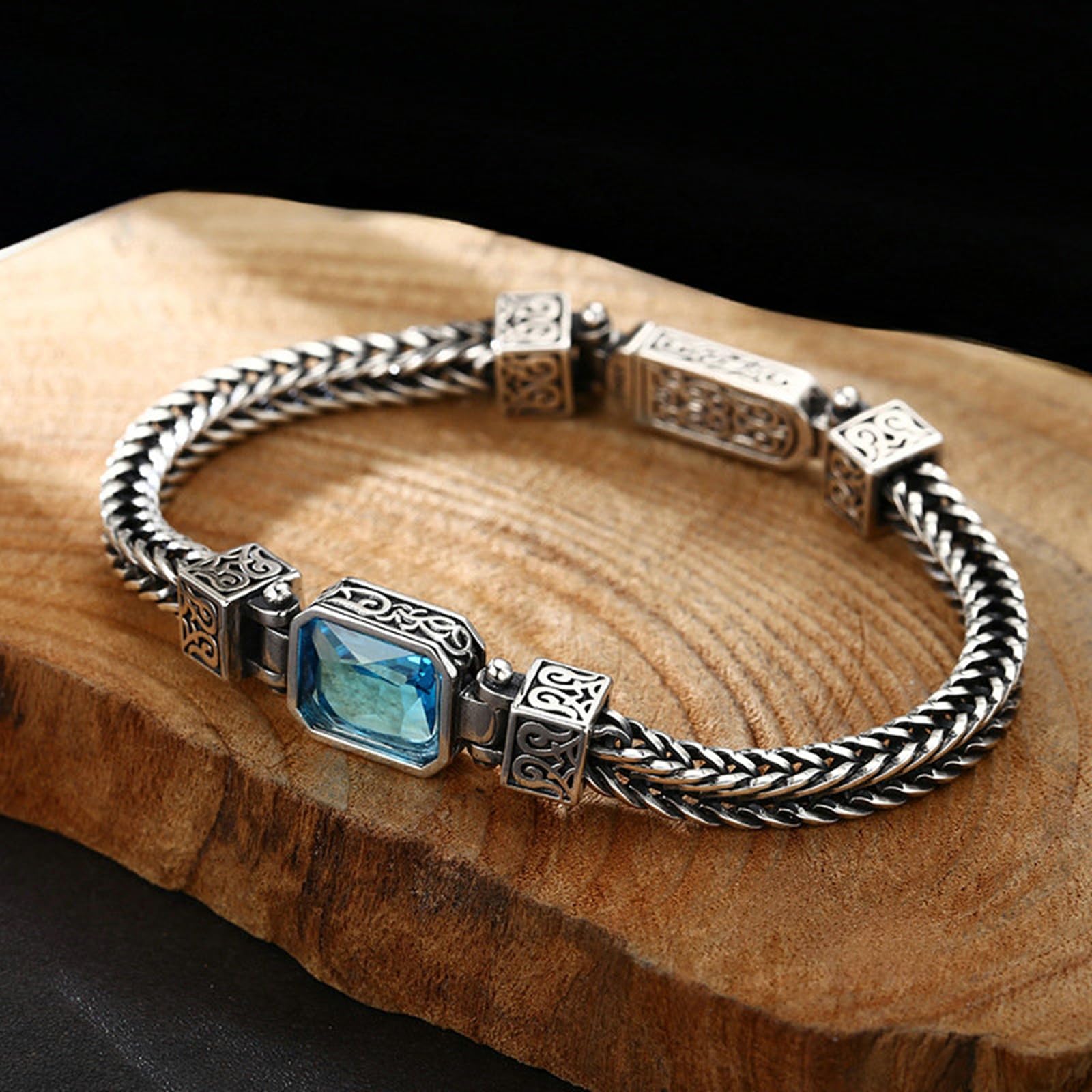 Bracelet Argent Homme 925 Massif Bracelets Chaîne pour Homme