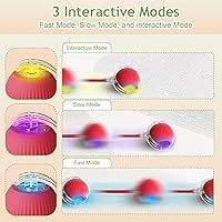 Vista 5 de Interactive Cat Toys for Indoor Cats, 2026 New Motion Activated Cat Balls with 360° Smart Automatic Rolling Moving for Bored Pet Cats Dogs (Red)