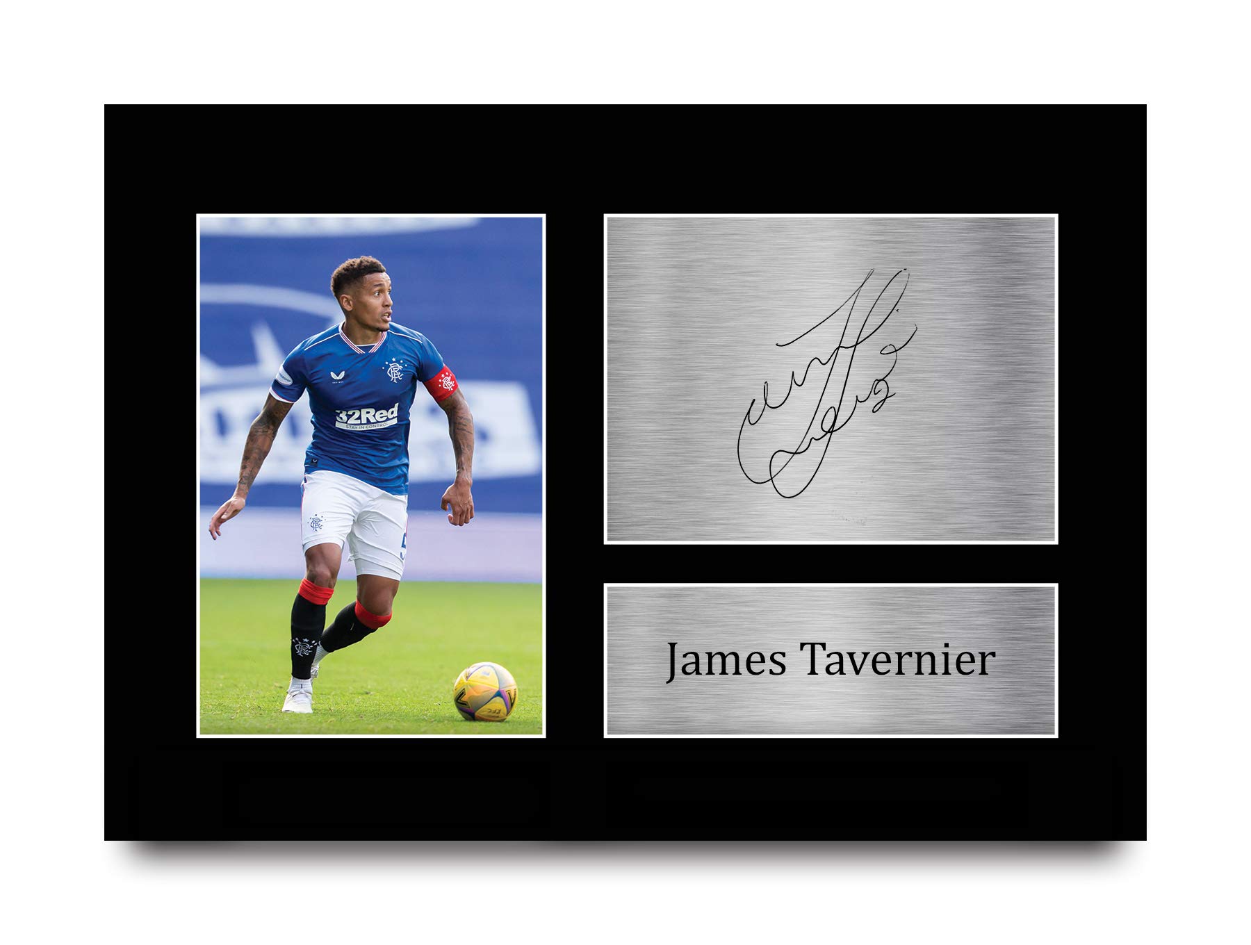 HWC Trading A4 James Tavernier Rangers Gifts Printed Signed Autograph Picture for Fans and Supporters - A4