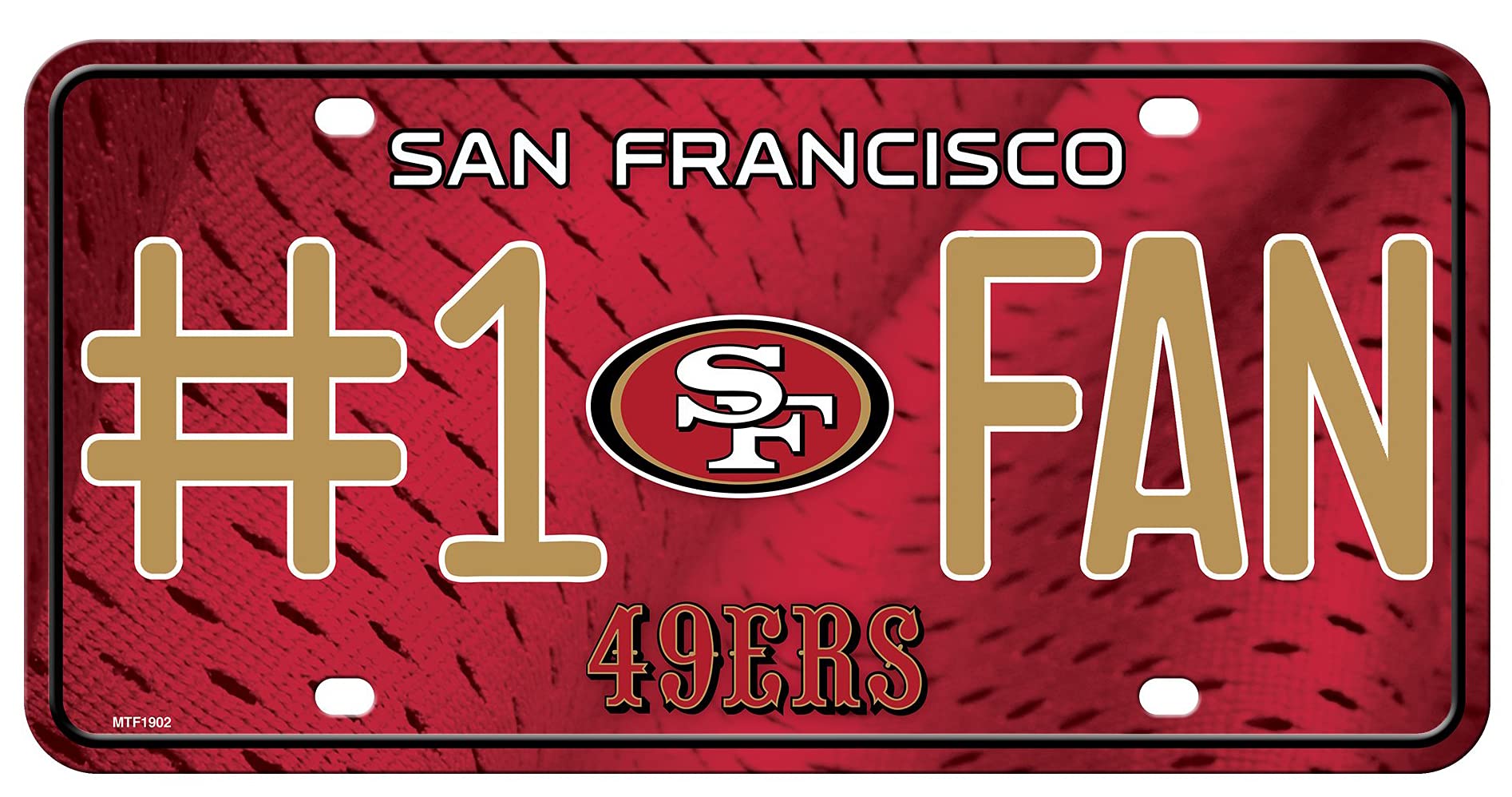 Rico Industries NFL San Francisco 49ers #1 Fan Metal License Plate Tag