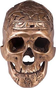FENGSHUI-CAISHEN Top Brass Skull Head, Unique Halloween Skull Gifts for Men & Women, Halloween Decor & Gift, Skull Decor for Home, Office, Artist