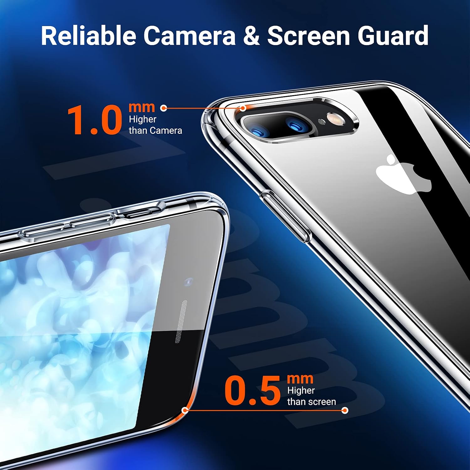 TORRAS iPhone 8 Plus Case/iPhone 7 Plus Case [Super Clear&Non-Yellowing] Military Grade Protection Yet Ultra Slim iPhone 8/7 Plus Phone Case [Anti-Explosion Hard Back] with Soft Silicone Bumper-Clear