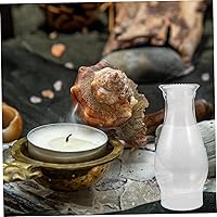 Vista 5 de Lámpara de cristal transparente, pantalla de queroseno de vidrio para chimenea, cubierta de lámpara de aceite, cubierta de portavelas con capucha