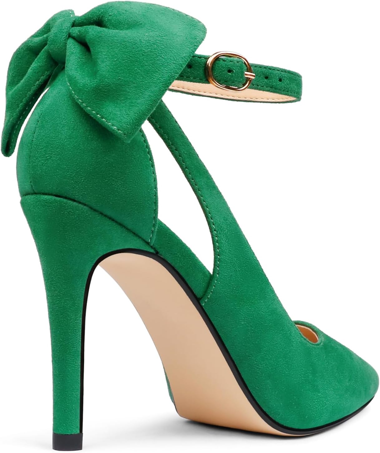 COLETER Womens Bow Knot High Heels Pointed Toe Stiletto Ankle Strap D'Orsay Pumps Bow Evening Dress Shoes - Image 5