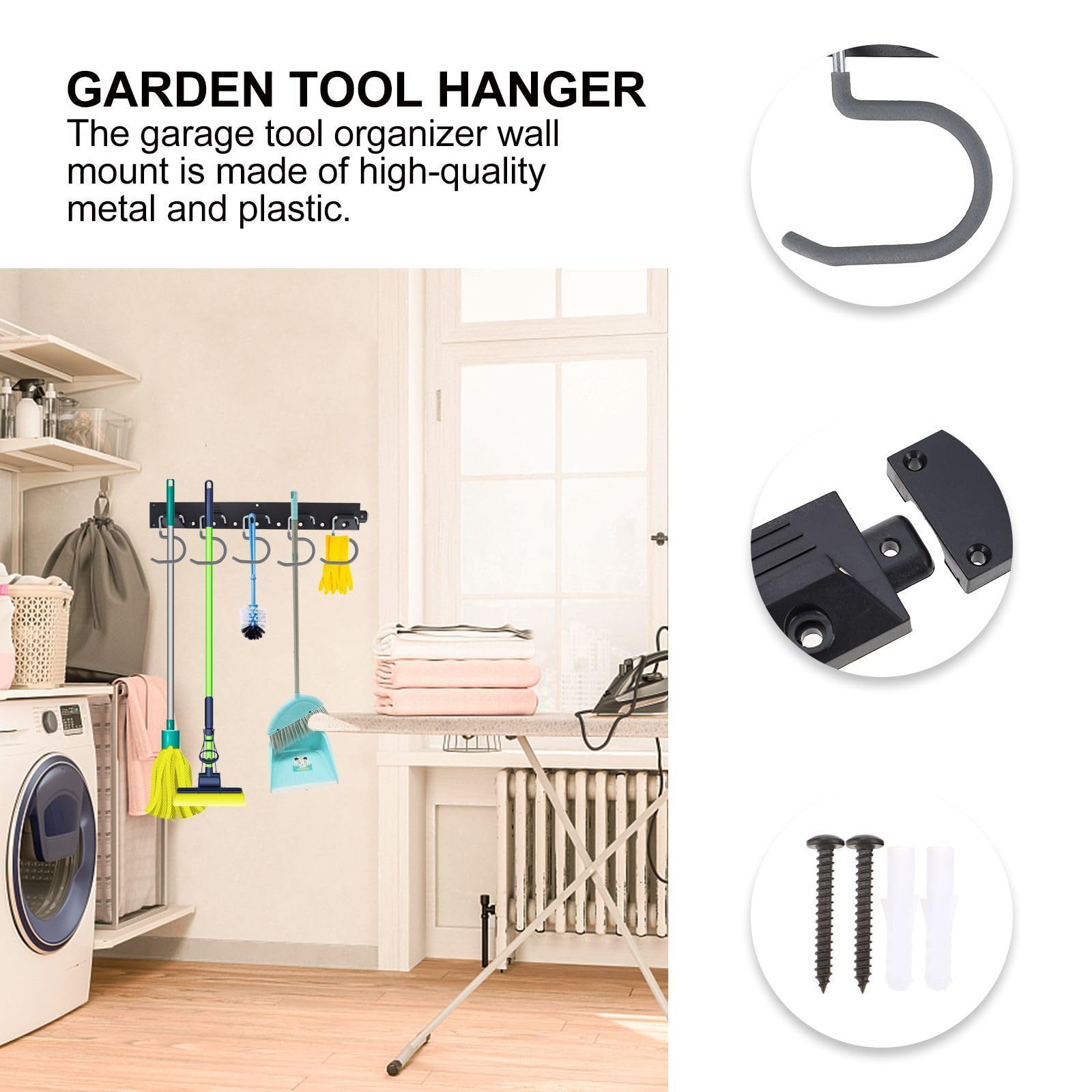 ifundom Werkzeugorganisator Wandorganizer aus Kunststoff und Metall 1 Satz mit Vielseitiger Aufhängung für und Schaufeln für Werkstatt und Keller Zufällige Farbe