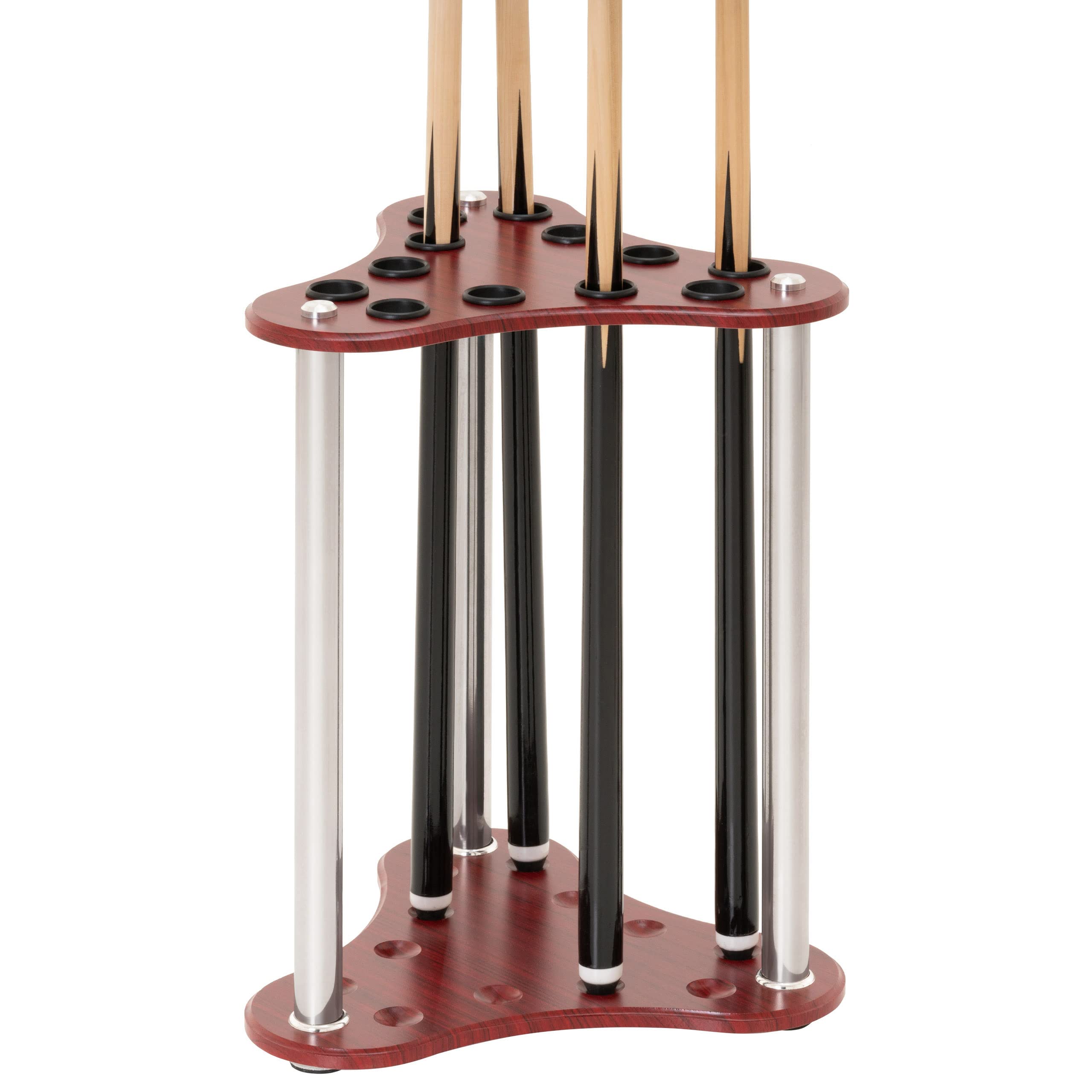 Nexos Trading Queueständer für 12 Cues Billard Zubehör Snooker 60x35 cm Holz braun Billardqueue Halterung