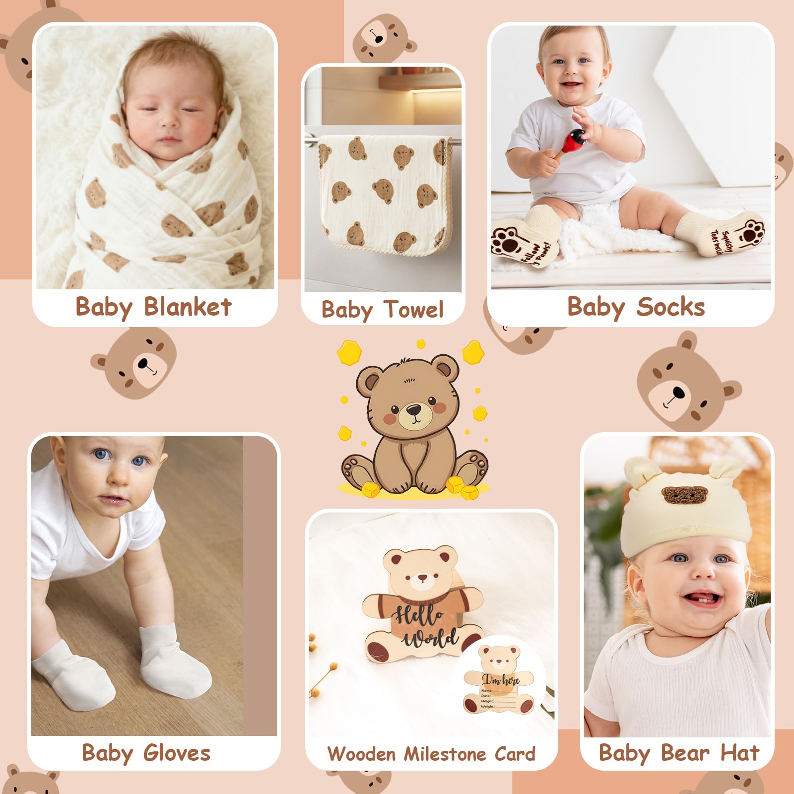 16pcs Gender Reveal Gift, Baby Shower Gifts and Pregnancy Gift for New Parents, New Mom Care Package, First Time Moms Gift Box, New Mom Gift for Expecting Mom to be, Baby Welcome Box