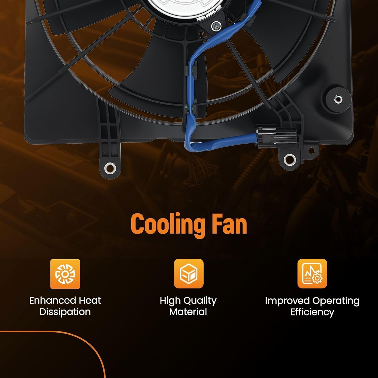 maXpeedingrods Left A/C Condenser Radiator Cooling Fan For Honda Civic 1.5/1.8/2.4L 2012-2015, 19015R1AA01 HO3115158 HO3115158Q