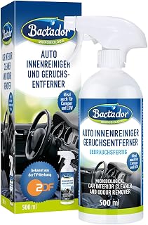 Bactador Car Interior Cleaner Spray 500 ml - Odour Remover - Cockpit Care Car - Microbiological Interior Cleaner Cars - Cockpit Cleaner Cars - Upholstery Cleaner Car Seat - Enzyme Cleaner Car 500 ml