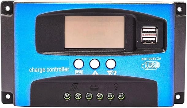 30/40/50/60/100A MPPT Solar Charge Controller Dual USB LCD Display 12V 24V Auto Solar Cell Panel Charger Regulator With Load50A