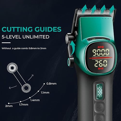 Miniatura 5 de VGR 885 S2 - Kit de cortapelos y recortadores de pelo inalámbricos, profesional para hombres, kit de corte de pelo con cuchillas de cerámica