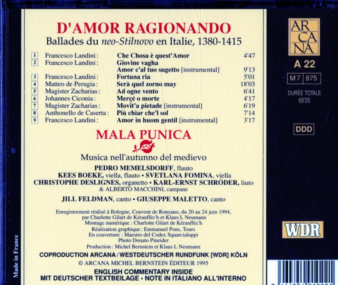 D'Amor Ragionando / Ballades du Neo Stilnovo