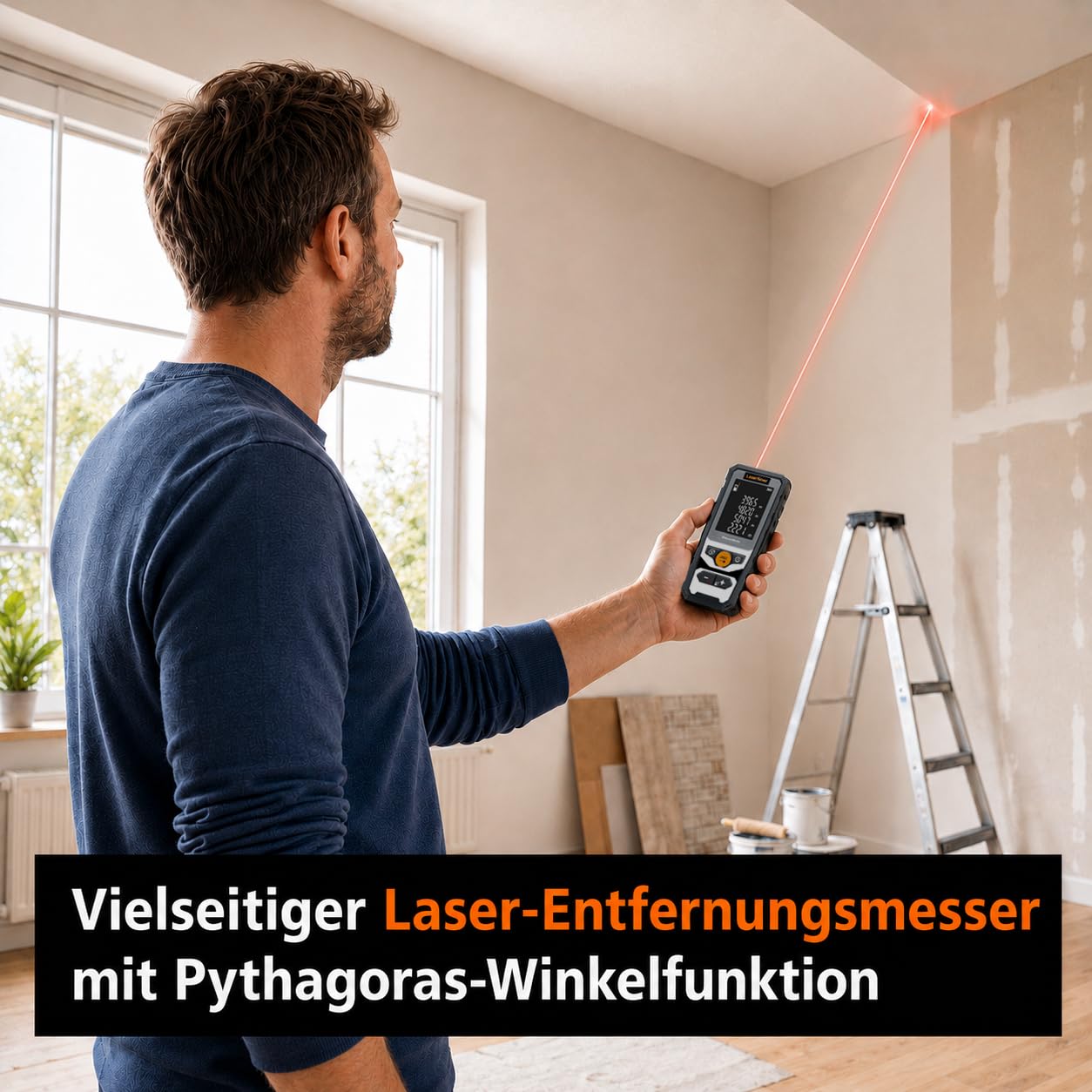 Laserliner DistanceMaster 40 Télémètre Laser | Appareil de Mesure Numérique, Portée de 40 m, Mesure de Longueur/Surface/Volume