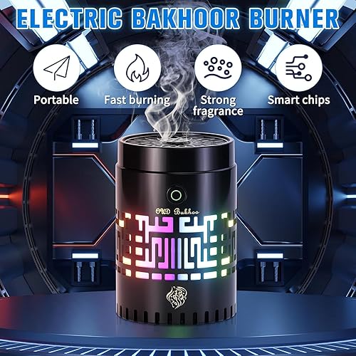 Miniatura 2 de Mini quemador de incienso portátil Bakhoor, quemador eléctrico Bakhoor con control remoto, difusor de aroma USB recargable ligero, soporte eléctrico