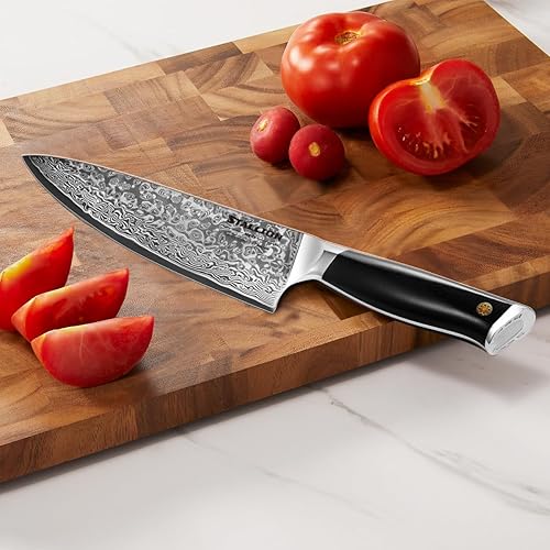 Miniatura 16 de Vosteed Cuchillo de cocina de 5 pulgadas, cuchillo de chef de cocina pequeño, cuchillo de pelar para verduras y frutas, acero inoxidable de alto