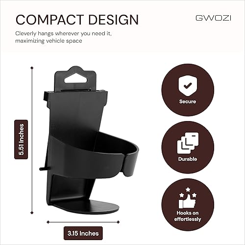 Miniatura 5 de Portavasos de automóvil para colgar  Portavasos universal para asiento trasero de automóvil, reposacabezas, puerta del vehículo  Soporte de plástico