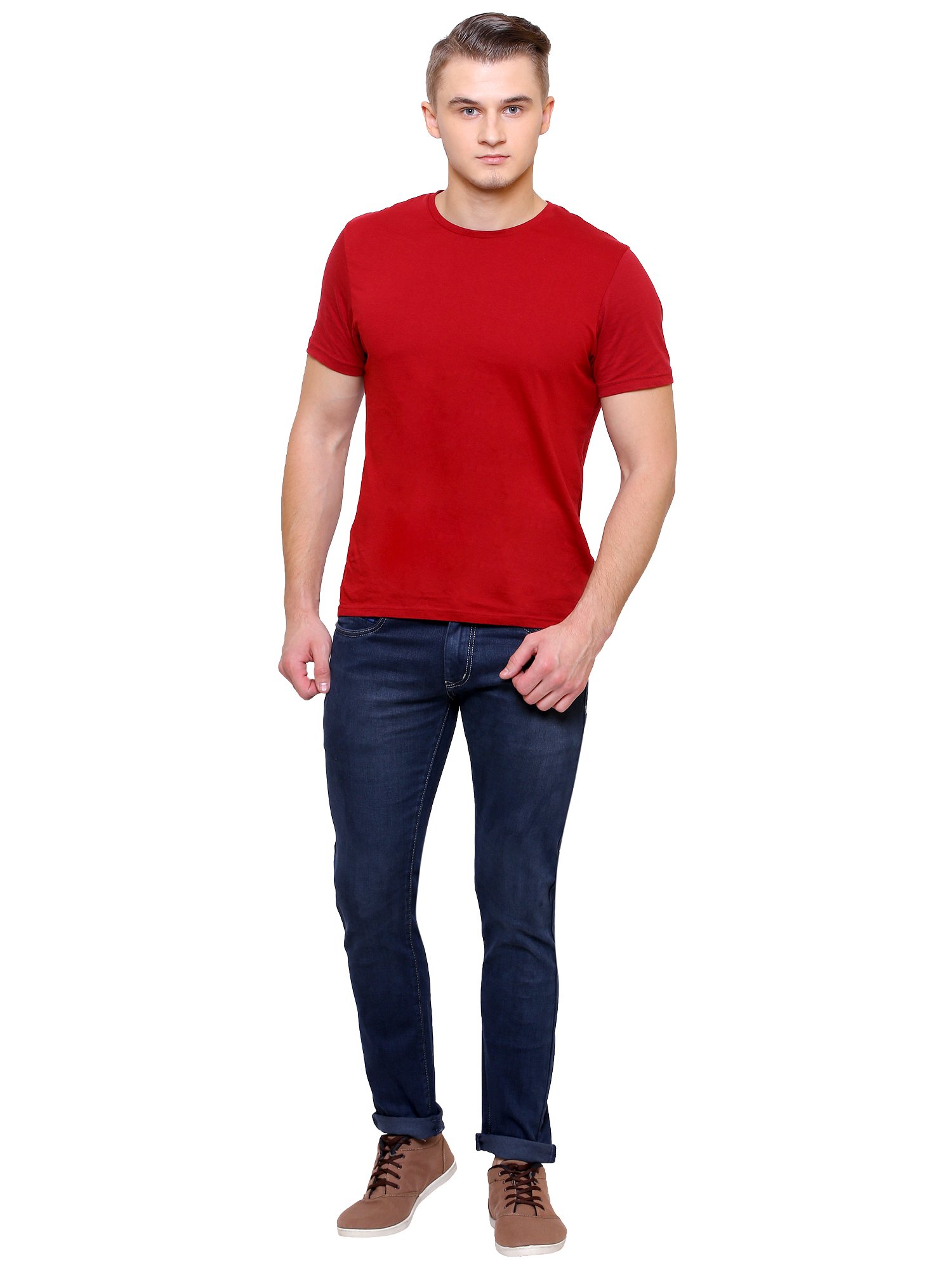 Westos Men's Slim Fit Dark Blue Whiskered Jeans (32)