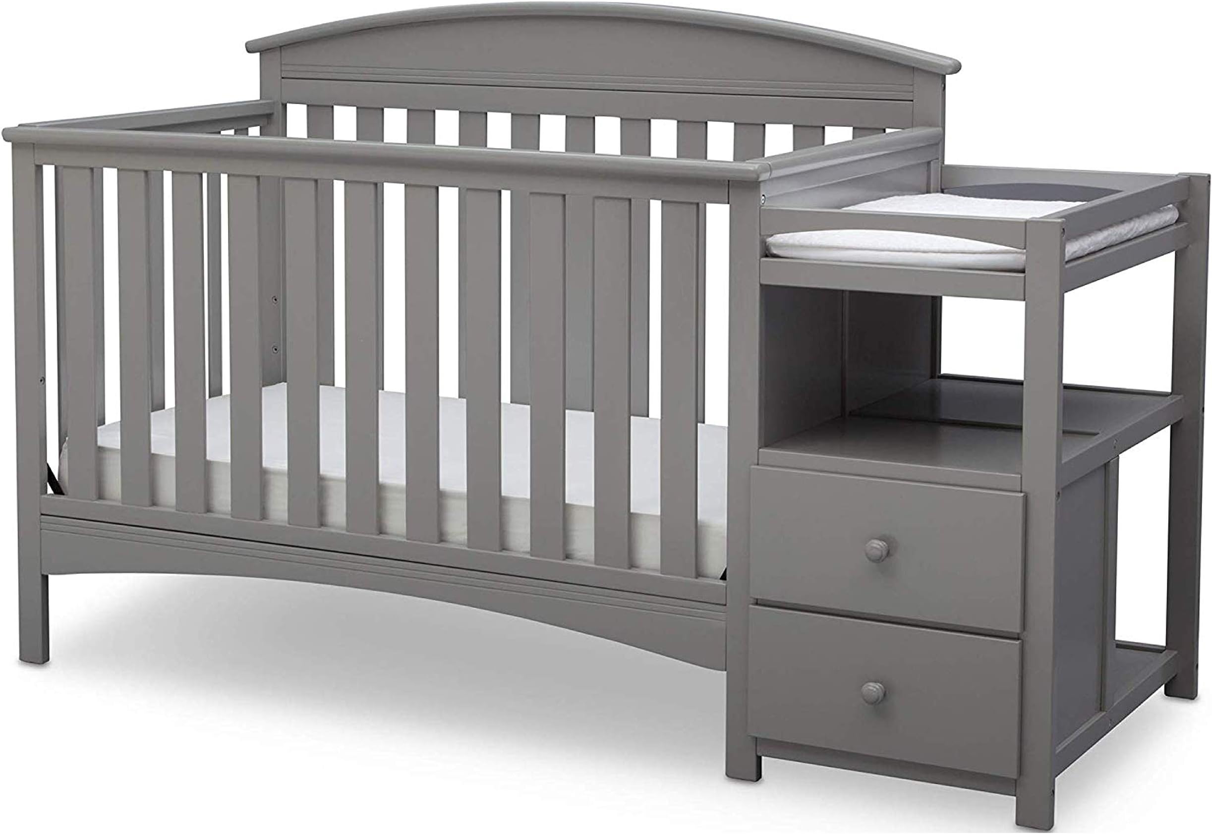 Amazon.com : Delta Children Abby Convertible Crib and Changer, Grey : Baby
