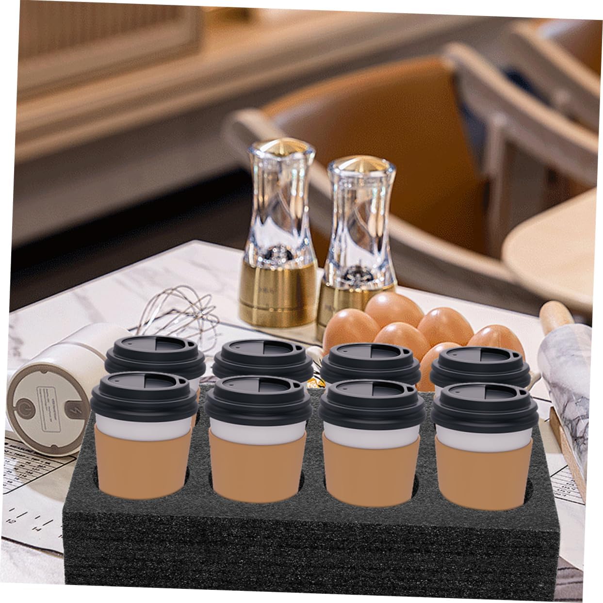 8pcs Beverage Cup Holder Carrier for Takeout Drinks Sturdy and Compact Tray for Tea and Soft Drinks Efficient Beverage Packing for Busy Shops