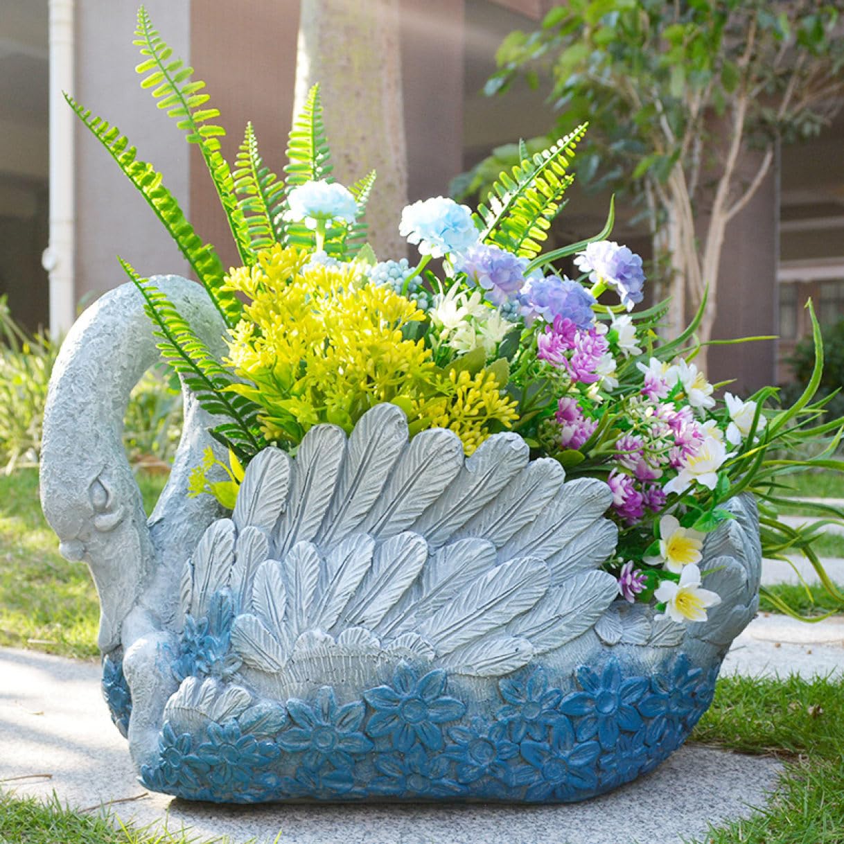 趣味　フラワー　ガーデニング　園芸　鉢　陶器　動物　アヒル　セトクラフト Amazon.co.jp: オーナメント アヒル 観葉植物鉢 おもしろオブジェ 庭の