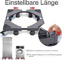 XMTECH Állítható Mosógép Alap 45-75cm, Görgős Hordozható Talp Mosógéphez Hűtőhöz Szárítógéphez 6