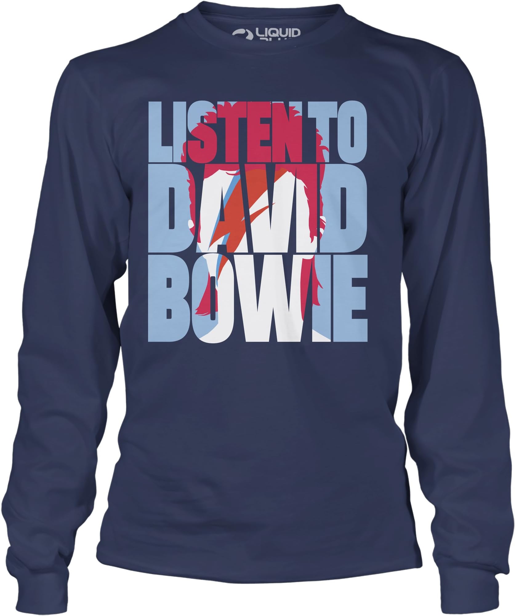 Liquid Blue David Listen to Bowie Aladdin Sane Long Sleeve Tee
