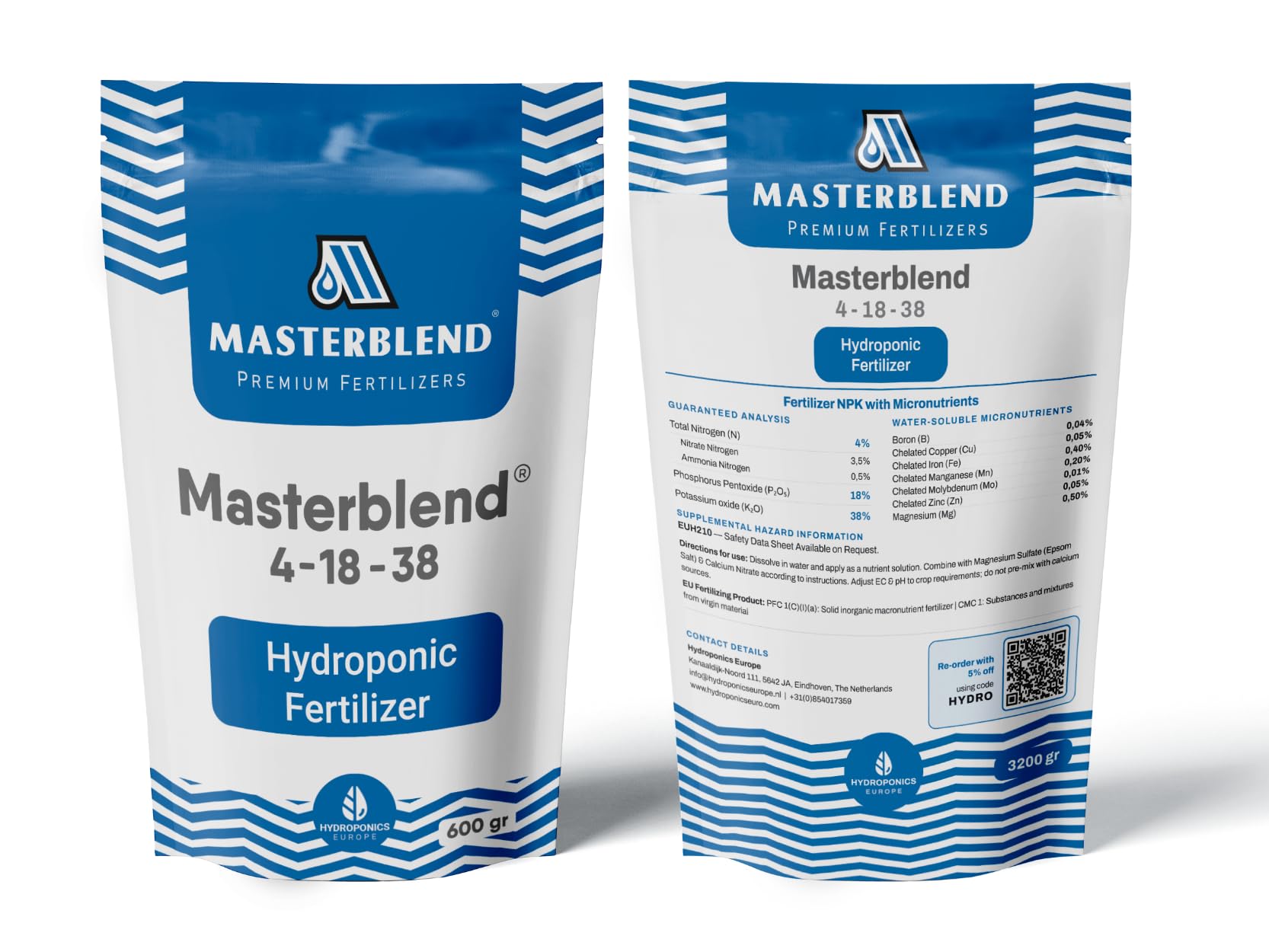 Masterblend 0,5-1,5 Kgs 4-18-38 Complete Combo Hydroponic Fertilizer Kit – Shipping from EU (1.5)