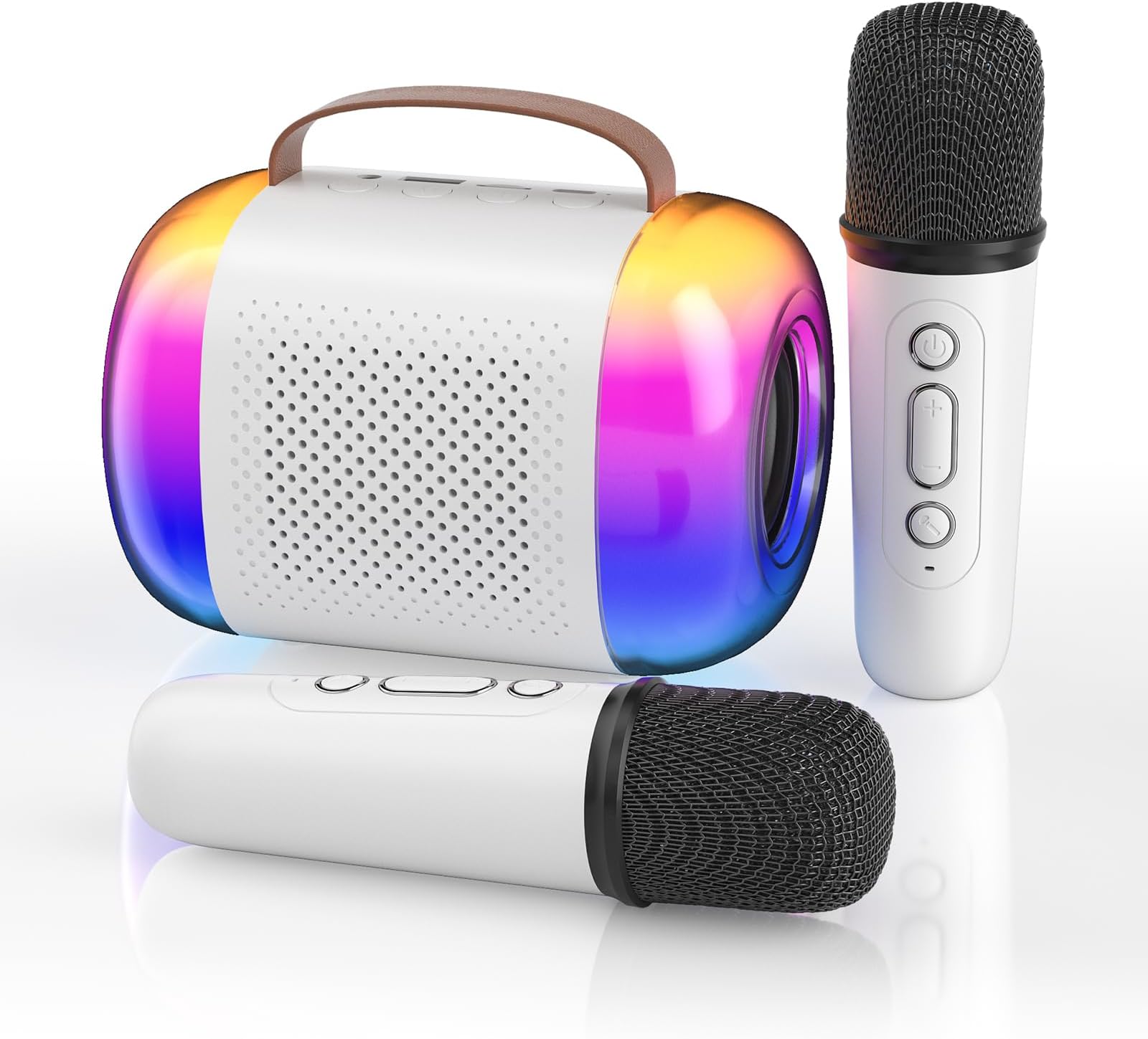 Mini Karaoke Machine, Portable Bluetooth Speaker With 2 Wireless Microphones Kids Adults Led Lights Gifts Girls Boys Birthday Home Party Beige D42c93c8 E09c 4843 B1d0 D842dbb29bb2.a0cd03f9c79275611a27c170d99a5da8