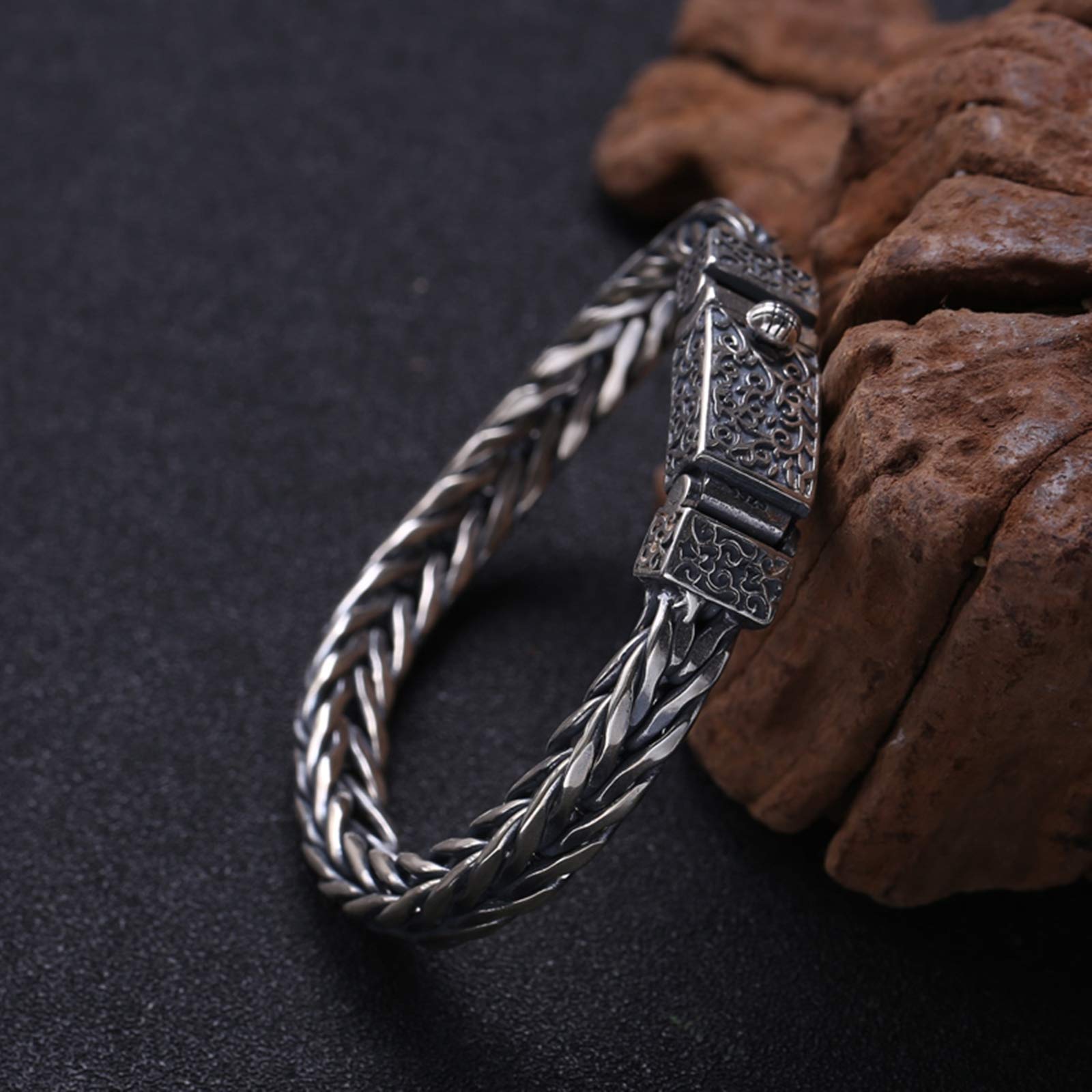 Beydodo Silber 925 Männer Armband Punk Vintage Francokette Armband Silber
