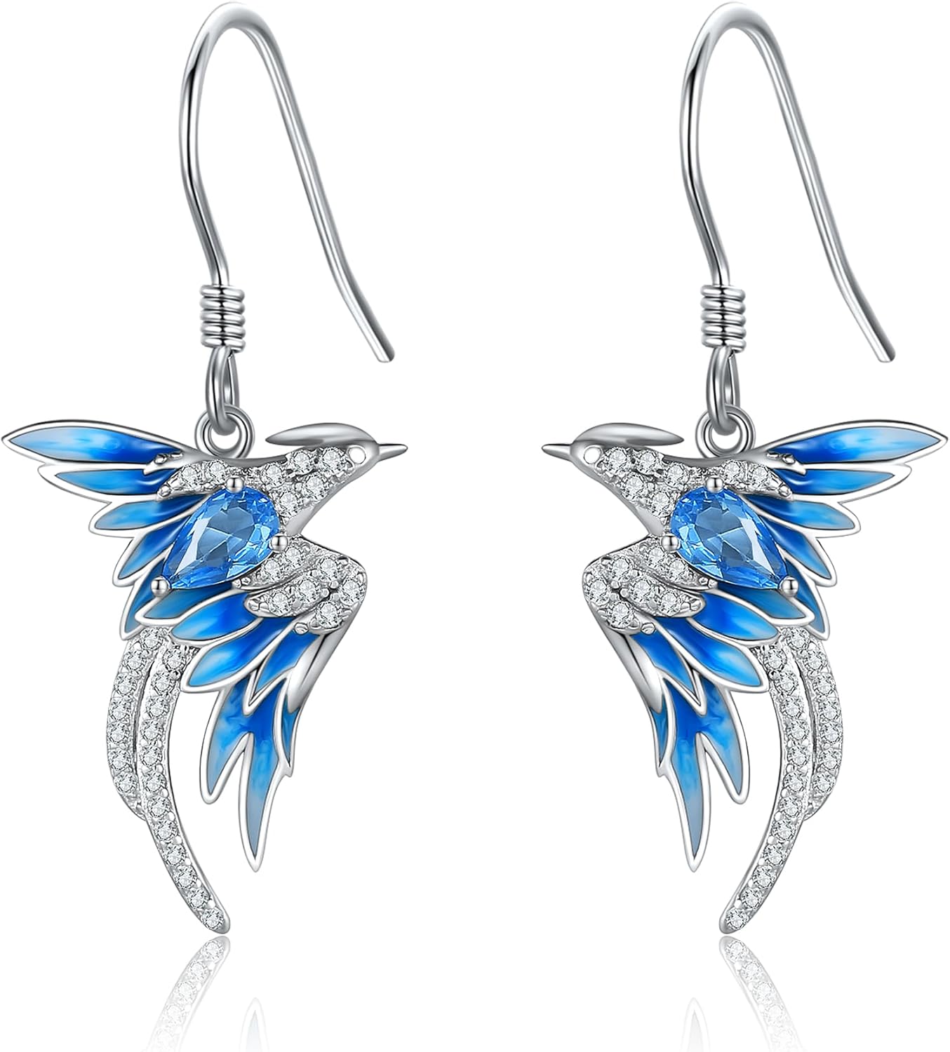 Phoenix Earrings Sterling Silver Phoenix Enamel Dangle Drop Earrings Phoenix Jewelry for Women Gifts