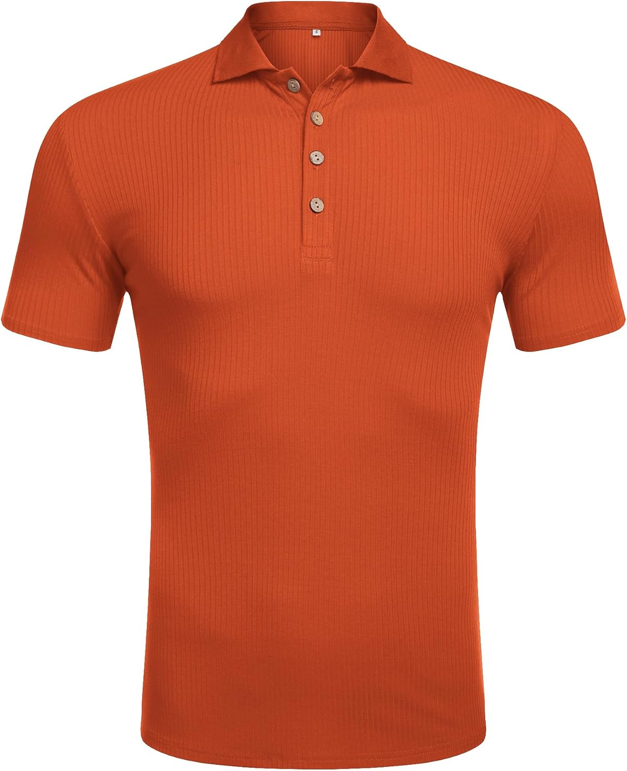 URRU Men's Muscle T Shirts Stretch Short Sleeve Workout Tee Casual Slim Fit Polo Shirt - Image 2