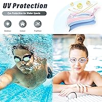 Vista 6 de Seago 2 Pack Swimming Goggles Anti-fog Anti-UV Silicone Swim Goggles Adult Women Men
