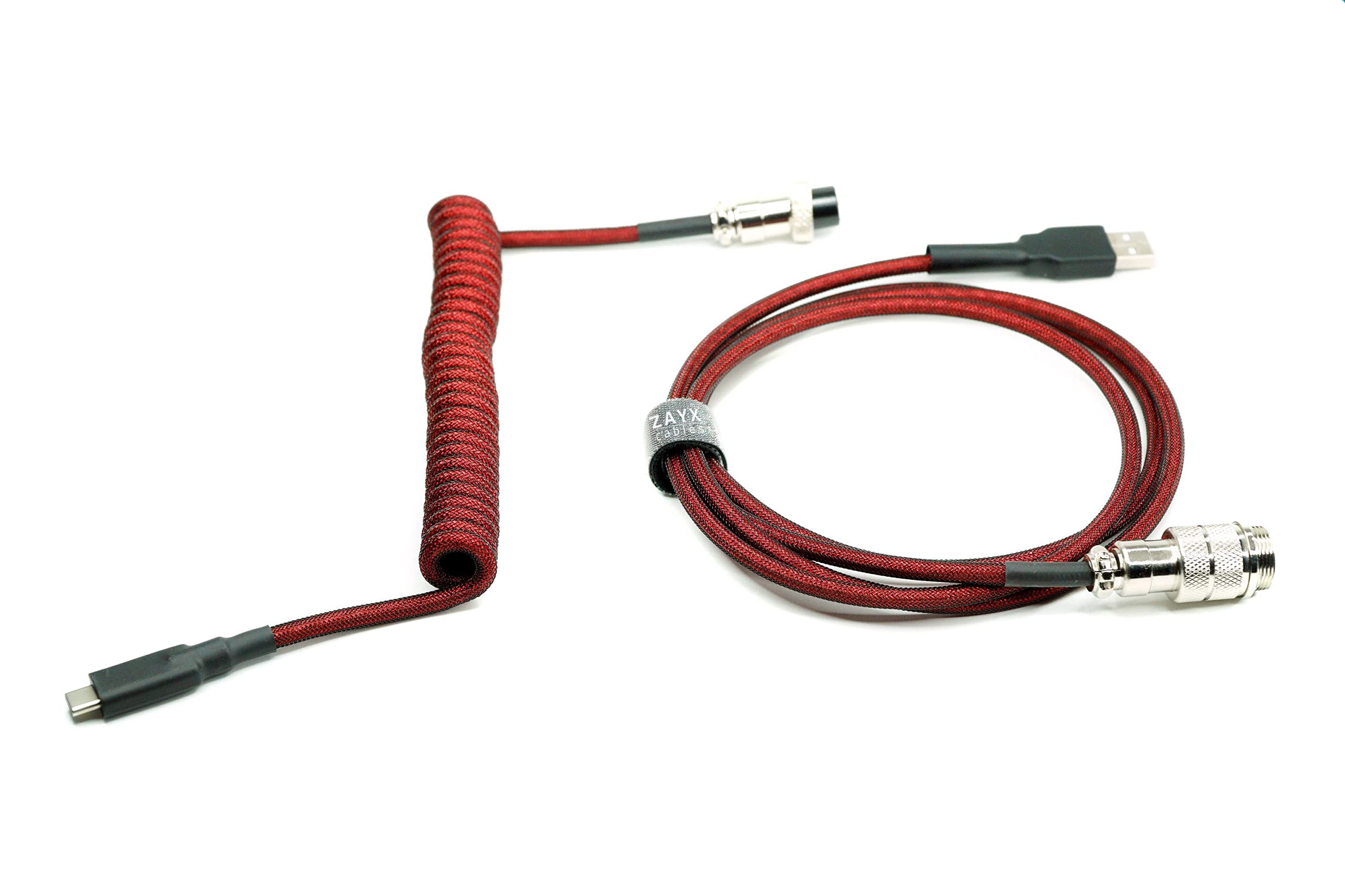 Amazon.co.jp: Zayx Custom コイル状アビエーターナイロンUSB-C ダブル