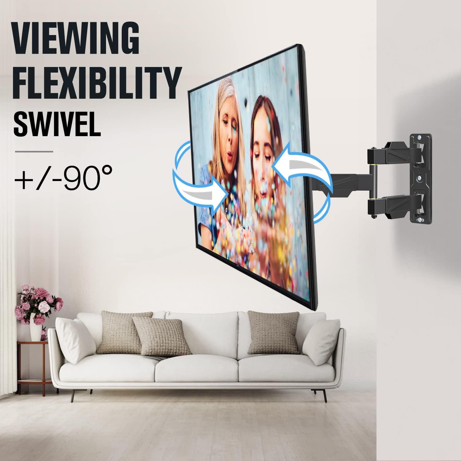 Cheapest 🛒 Mounting Dream Full Motion TV Mount for Most 26-55 Inch TV, TV Wall Mount Bracket for Flat Screen Swivel, Tilt and Extend 16.7 Inch with Cable Management, Articulating Mount Fit Single Stud MD2418-MX