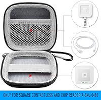 Vista 3 de Estuche para lector de tarjetas con chips, soporte duro para bolsa de transporte cuadrado A-SKU-0485 sin contacto y lector de chips con cable