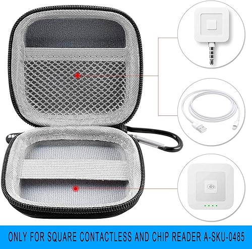 Miniatura 3 de Estuche para lector de tarjetas con chips, soporte duro para bolsa de transporte cuadrado A-SKU-0485 sin contacto y lector de chips con cable de