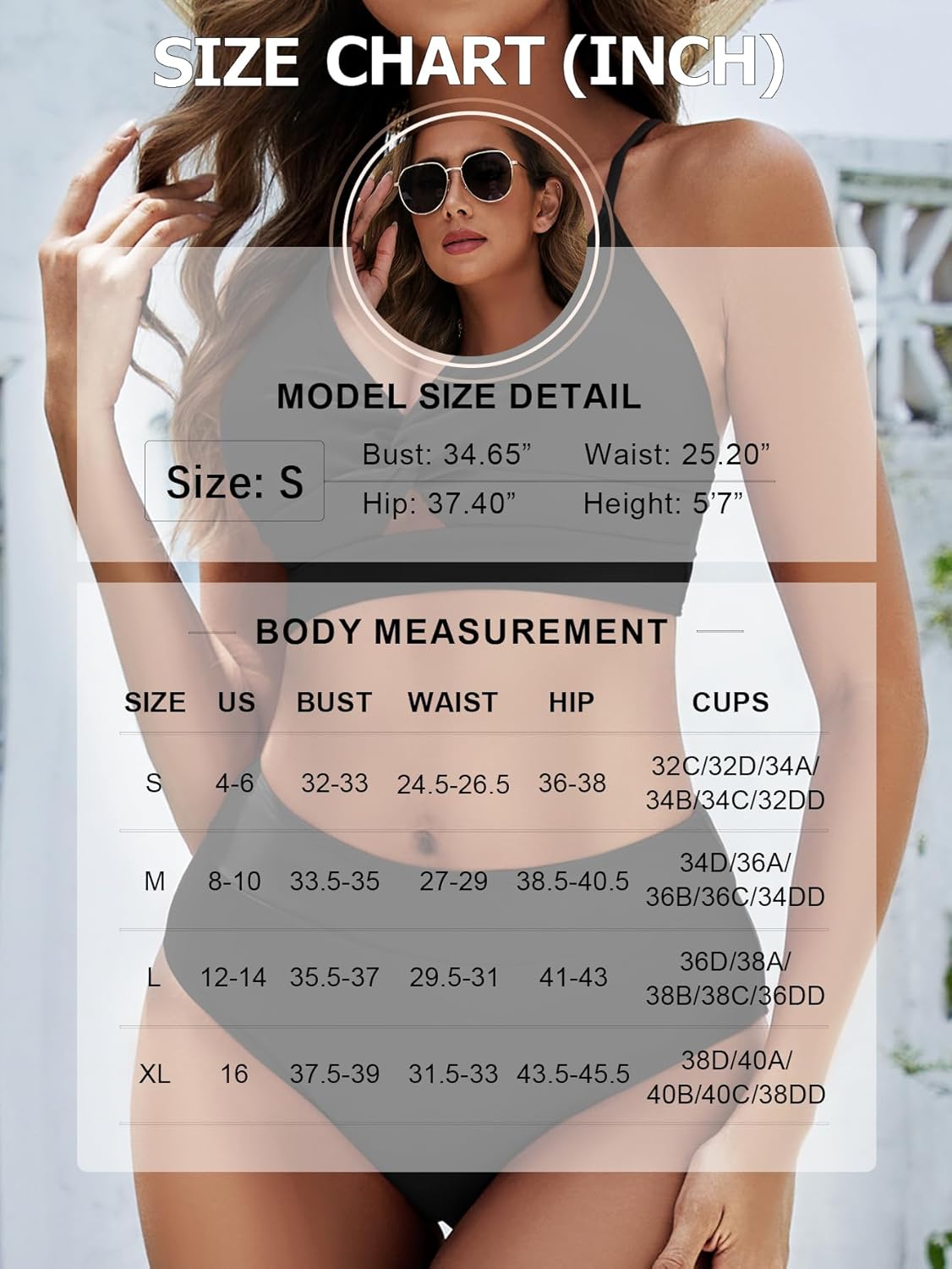 Women's High Waisted Bikini Set Two Piece Twist Knot Swimsuit Criss Cross Bathing Suit - Image 7