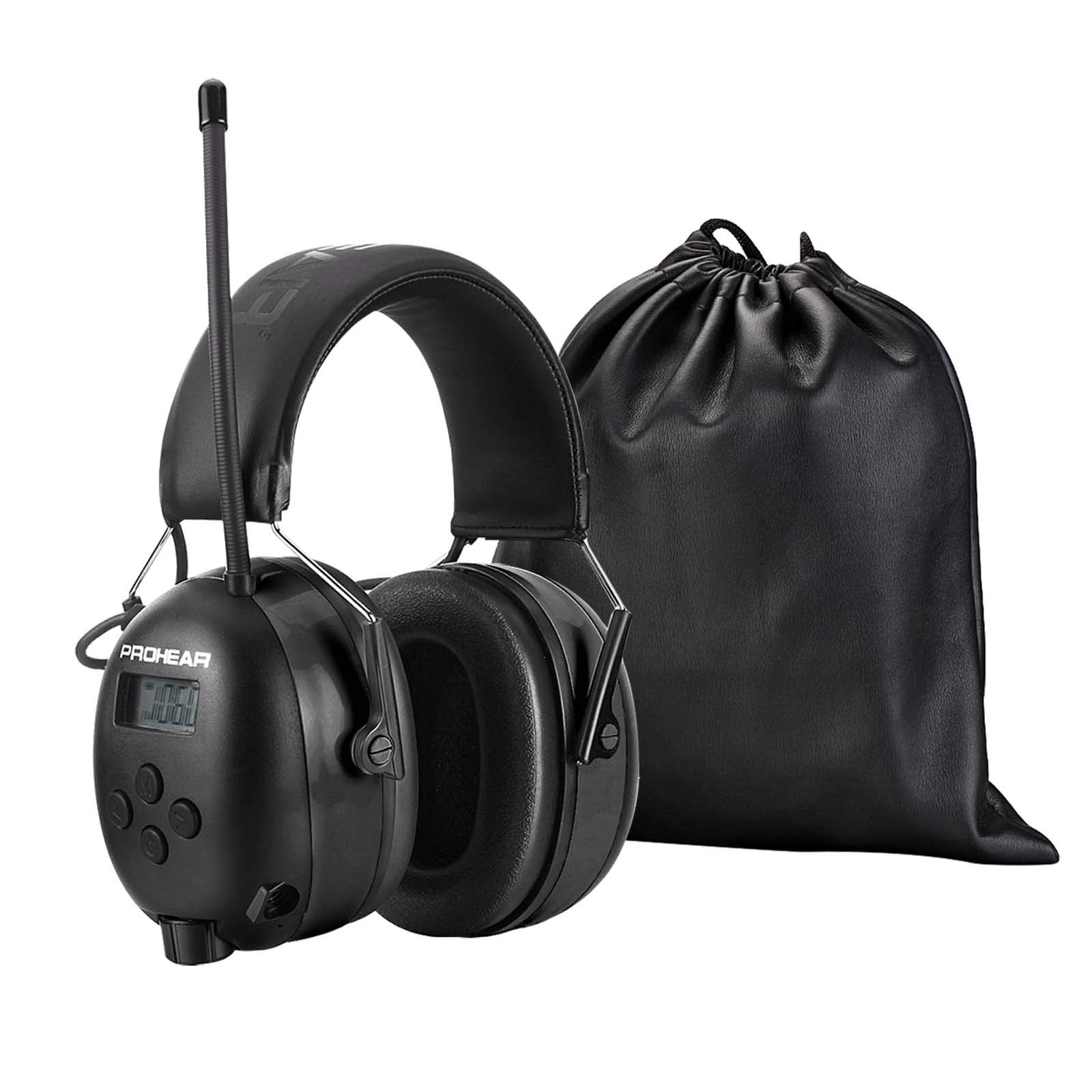 PROHEAR033 Upgraded 5.3 Bluetooth Hearing Protection AM FM Radio Headphones, Noise Reduction Safety Earmuffs with Rechargeable 2000 mAH Battery, Ear Protector for Mowing Lawn Work, Gifts for Father