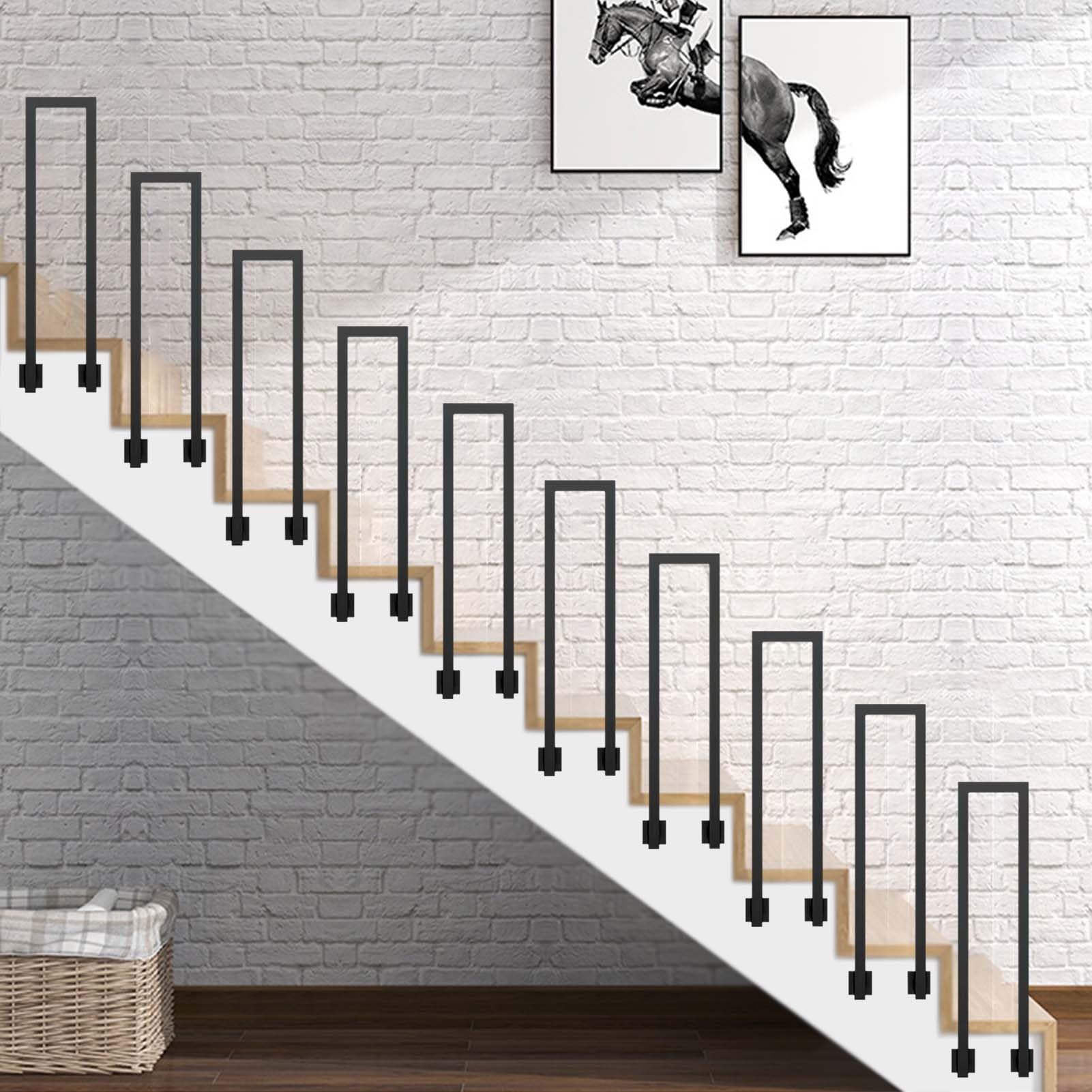 Rampe d'escalier en U antichute pour sécuriser un escalier de loft raide