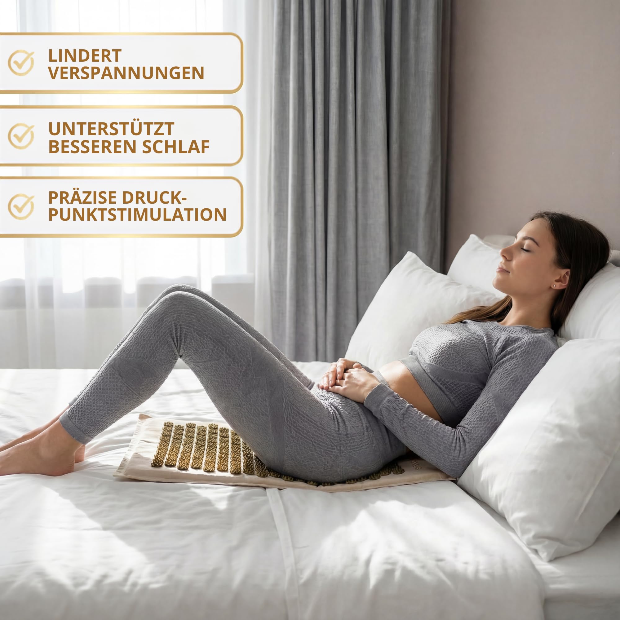 Tappetino per agopressione XXL con tappetino per agopuntura, set premium 5 in 1, ideale per massaggi e relax per schiena, collo e piedi grazie alle spine posizionate in modo mirato.
