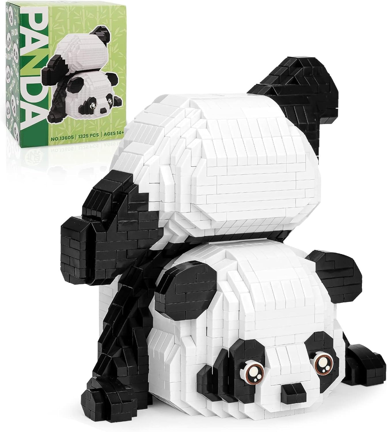 KASTWAVE Cute Panda Mini Building Blocks Sets for Goodie Bags, Not Compatible with Animals, 1325 PCS Micro Mini Building Toy Bricks for Adults, Party Favors for Kids Boys Girls 12-14
