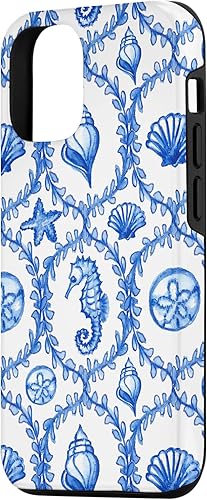 Miniatura 2 de Funda para iPhone 1212 Pro Coastal Granddaughter Blue Shells Starfish Seahorse Preppy