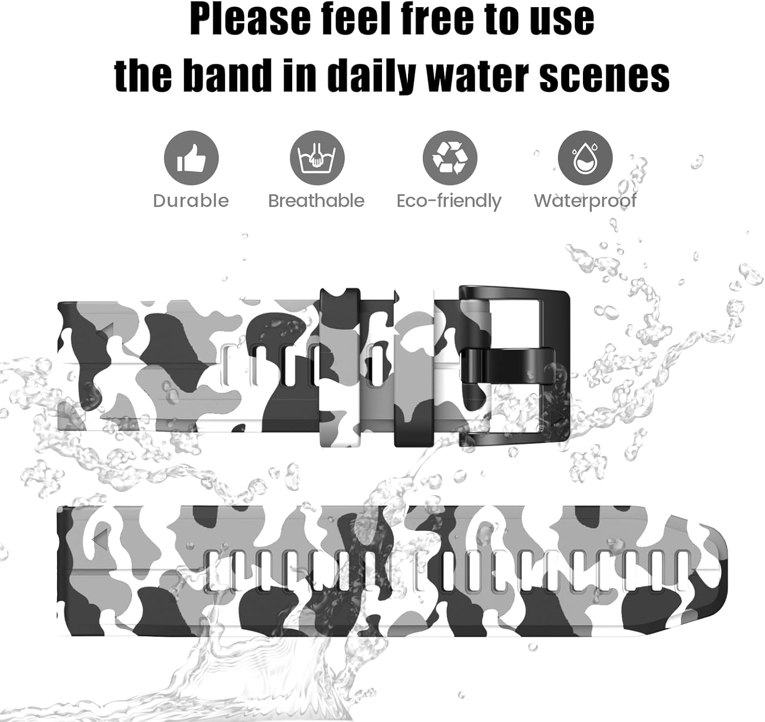 ANCOOL Compatible with Garmin Fenix 6/7 Bands,22MM Soft Watchbands Replacement for Fenix 7 Pro/Fenix 8 47mm/Fenix 5/Fenix 6 Pro/Fenix 5 Plus/Quatix 6/Approach S62,Camouflage White - Image 5