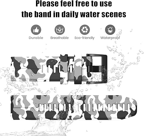 Miniatura 5 de ANCOOL Compatible con Garmin Fenix 6 Bandas, 0.866 pulgadas de repuesto para Fenix 5Fenix 6 ProFenix 5 PlusQuatix 6Approach S62, camuflaje blanco