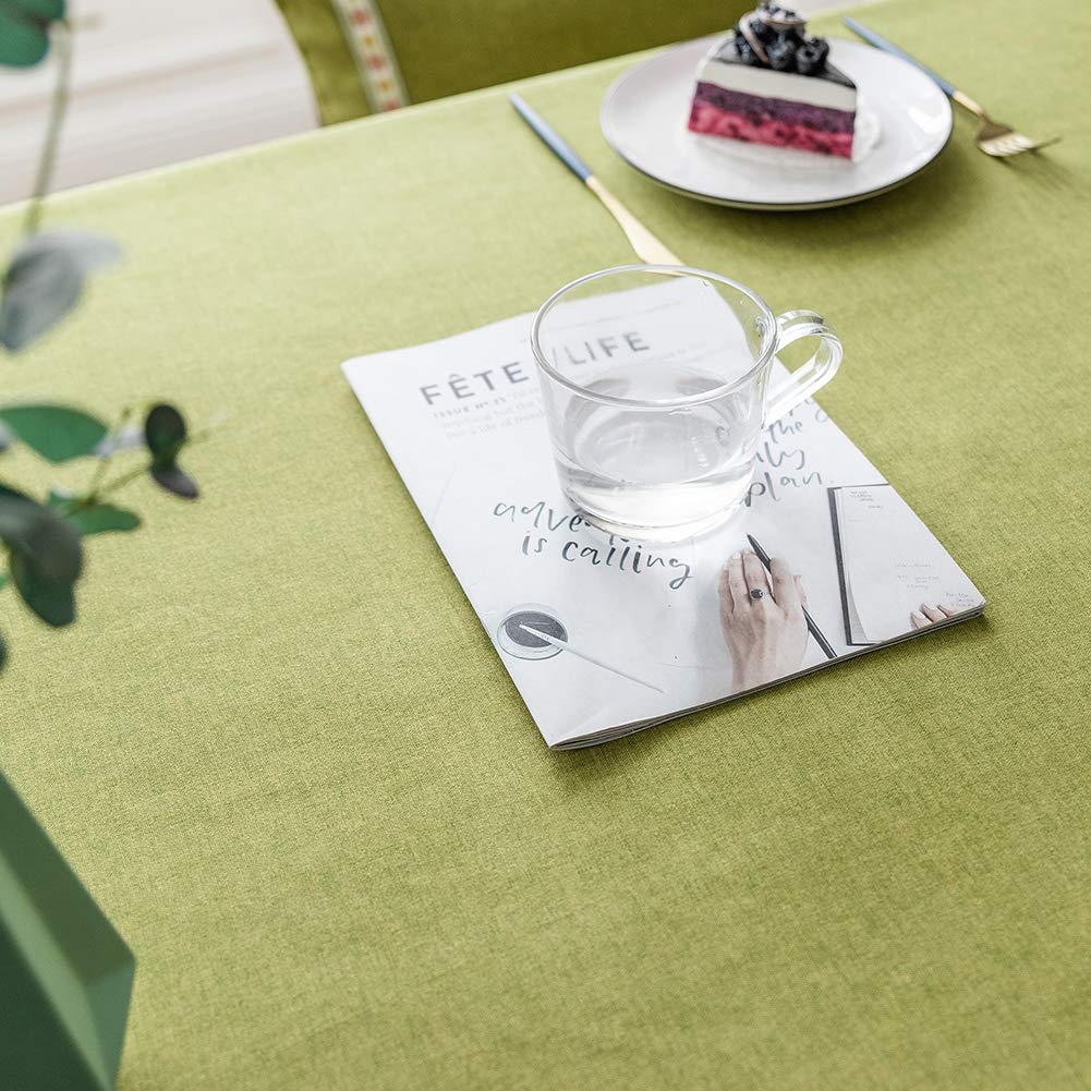 Tovaglia Rettangolare 115x275cm, Tovaglia in Lino, Idrorepellente A Prova di Polvere Antibatterico, per Matrimoni,ristoranti - Verde