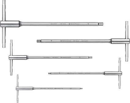 PB SWISS TOOLS T-Handle Allen Wrench Set with Sliding Cross-Handle PB 1204.Set 6 | 100% Swiss Made | Hexagon Screwdriver Set 2.5/3/4/5/6 mm for Screwdriving Work in Industry and Handcraft
